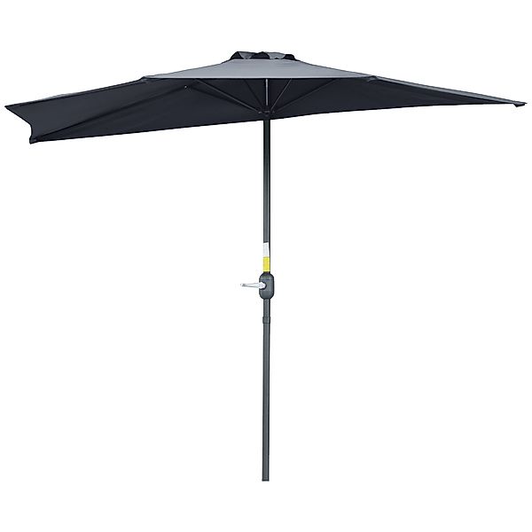 Outsunny Halber Sonnenschirm 2,7 x 1,4 m Balkonsonnenschirm mit Kurbel, Gar günstig online kaufen