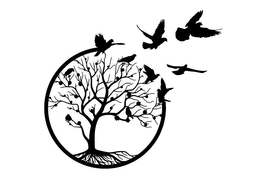 Jumpeak Wanddekoobjekt Lebensbaum Metall Wanddekoration, Minimalistisch, Na günstig online kaufen