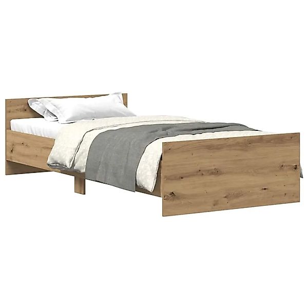 vidaXL Bettgestell ohne Matratze Artisan-Eiche 75x190 cm Holzwerkstoff 8623 günstig online kaufen