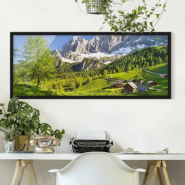 Bild mit Rahmen Natur & Landschaft - Panorama Steiermark Almwiese günstig online kaufen