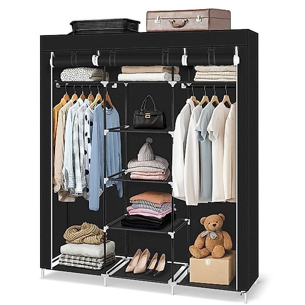 Bellavio Kleiderschrank Stoffschrank 12 Ablagen (9 günstig online kaufen
