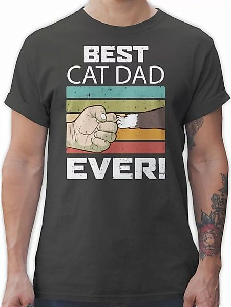 Shirtracer T-Shirt Best Cat Dad Ever Katzenliebhaber Katzenfan Geschenk Kat günstig online kaufen
