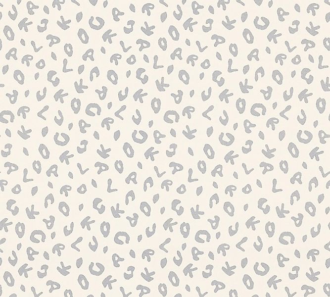 Bricoflor Leo Tapete in Dunkelblau animal Print Tapete mit Buchstaben Muste günstig online kaufen