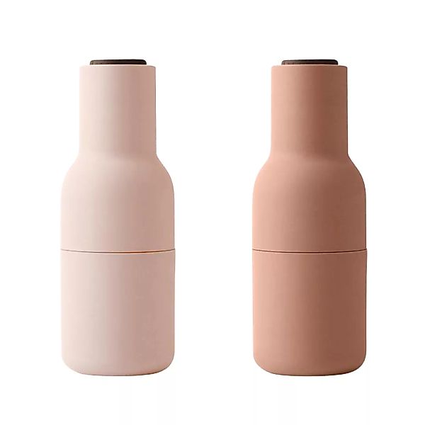 Menu - Bottle Grinder Mühle 2er Set Deckel Nussbaum - nude rosa/Deckel aus günstig online kaufen
