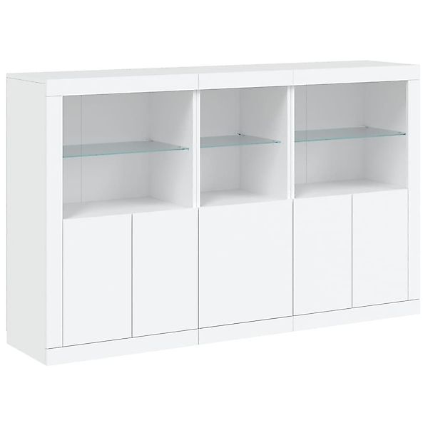 vidaXL Sideboard Sideboard mit LED-Leuchten Weiß günstig online kaufen