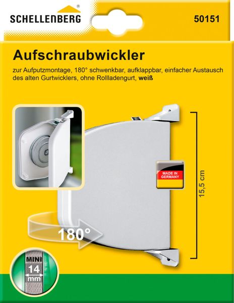 Schellenberg Aufschraubwickler Mini aufklappbar 155 mm Weiß günstig online kaufen