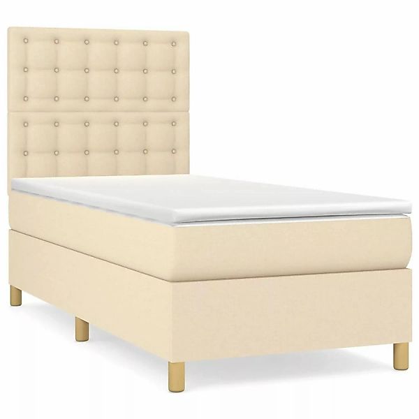 vidaXL Boxspringbett mit Matratze Creme 90x200 cm Stoff1347710 günstig online kaufen