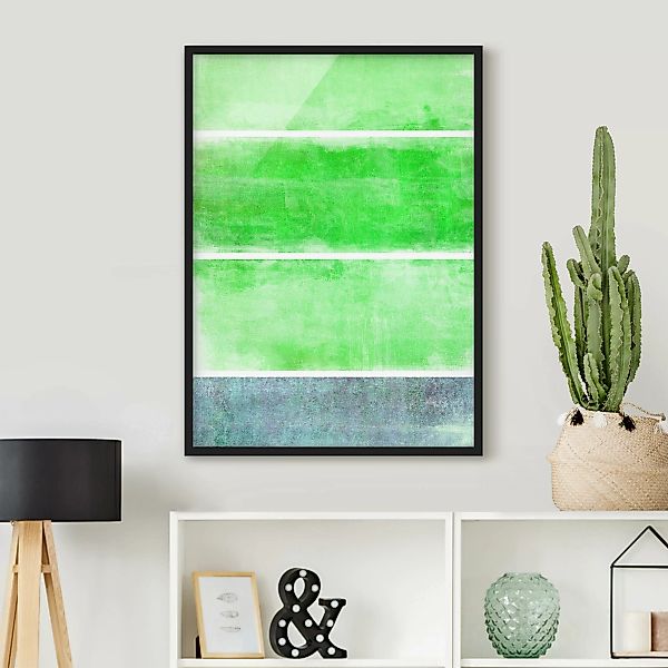 Bild mit Rahmen Abstrakt - Hochformat Colour Harmony Green günstig online kaufen