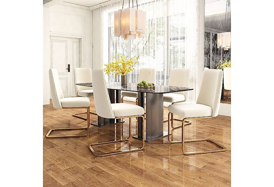 Flieks Freischwinger (Set, 6 St), 6er Set Esszimmerstühle Polsterstuhl Schw günstig online kaufen