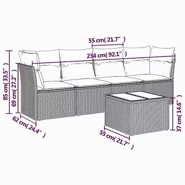 vidaXL Gartenlounge-Set 5-tlg. Garten-Sofagarnitur mit Kissen günstig online kaufen