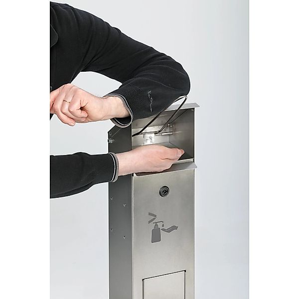PROREGAL Robuster Handdesinfektionsspender Mit Abfallsammler Bodenmontage H günstig online kaufen