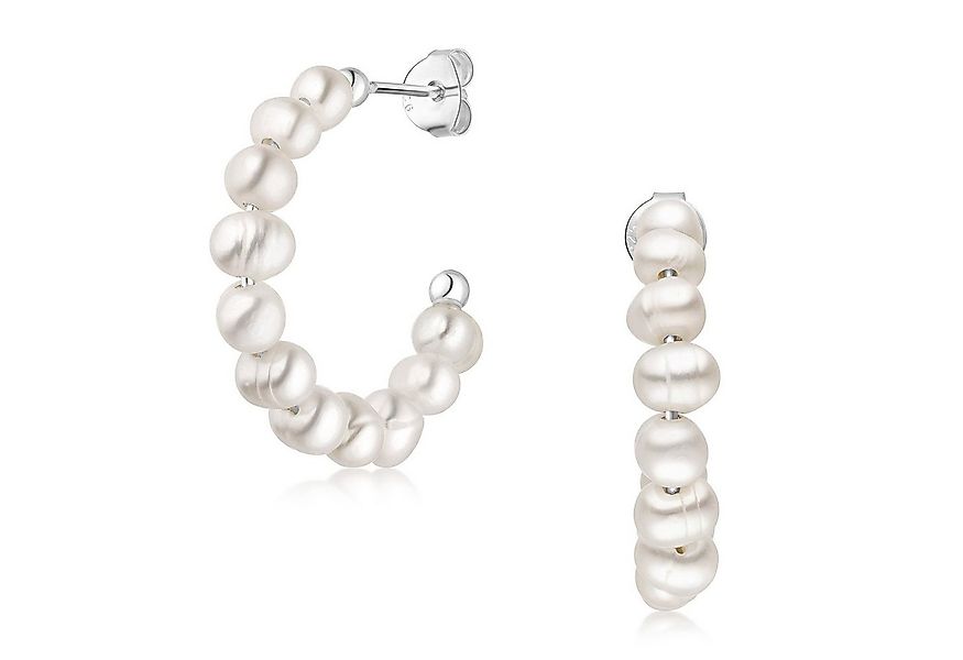 Materia Paar Creolen Perlen Creolen naturweiß Süßwasserzuchtperlen SO-34, V günstig online kaufen