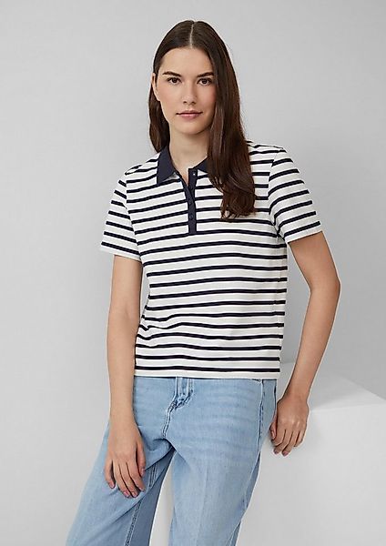 s.Oliver Kurzarmshirt Polo-Shirt Verkürztes Poloshirt aus Baumwollpiqué günstig online kaufen