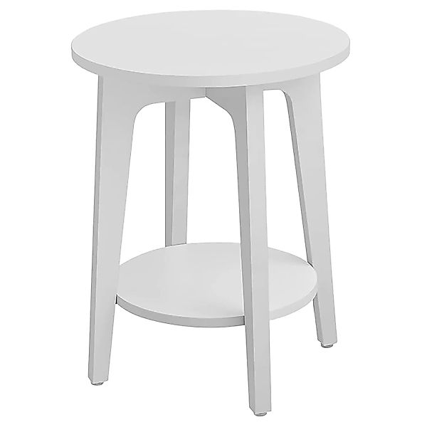 Songmics Beistelltisch Maezo mit Ablage Rund Modern Weiß günstig online kaufen