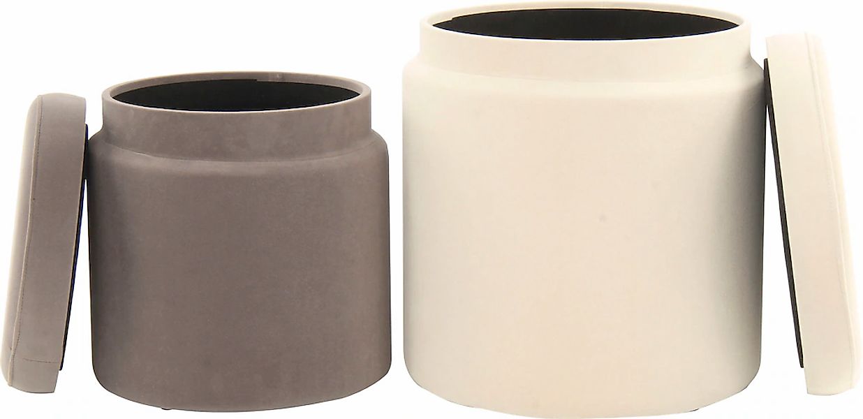 Kayoom Stauraumhocker "Hocker Zora 225 2er-Set, samtweicher Stoffbezug,rund günstig online kaufen
