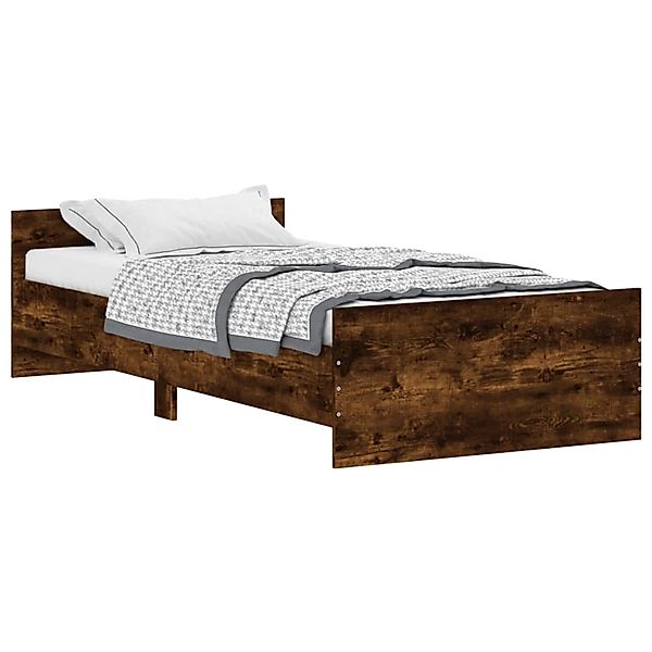 vidaXL Bettgestell, Bettrahmen Räuchereiche 90x190 cm Holzwerkstoff günstig online kaufen