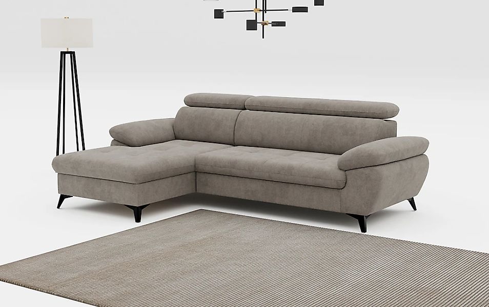 COTTA Ecksofa "Hudson L-Form, B: 261 cm" mit Kopfteilverstellung, optional günstig online kaufen
