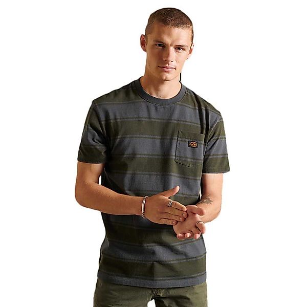Superdry Striped Workwear Pocket Kurzärmeliges T-shirt M Vintage Wash Black günstig online kaufen