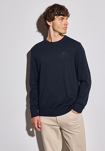 STREET ONE MEN Rundhalspullover, aus reiner Baumwolle günstig online kaufen
