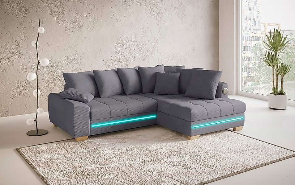 Mr. Couch Ecksofa »Nikita II, L-Form« mit Kaltschaum, RGB-LED, Soundsystem, günstig online kaufen
