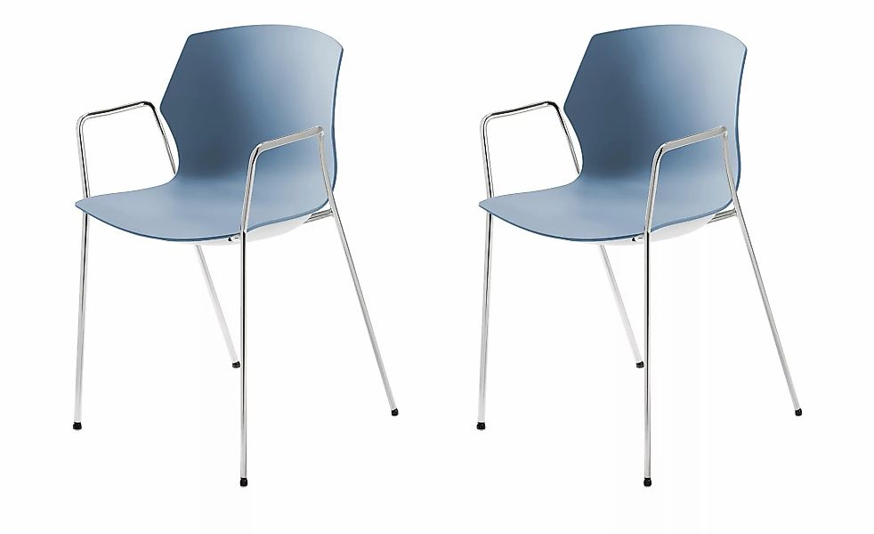 Stapelstuhl  2er Set MyPrimo ¦ blau ¦ Maße (cm): B: 55 H: 80,5 T: 53.0 Stüh günstig online kaufen