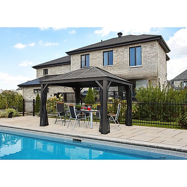 Sojag Aluminium Pavillon Mykonos 10 x 12 Anthrazit HxBxT: 364 x 299 x 291,5 günstig online kaufen