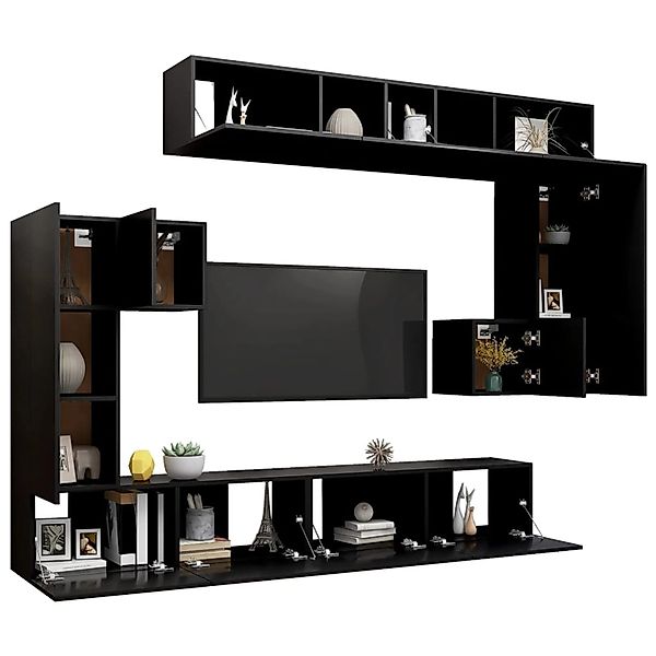 VidaXL 8-tlg. TV-Schrank-Set Schwarz Holzwerkstoff  Modell 18 günstig online kaufen