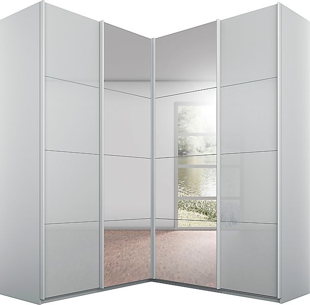 rauch Schwebetürenschrank "Quadra", Eckschrank inkl. Türendämpfer, mit Glas günstig online kaufen
