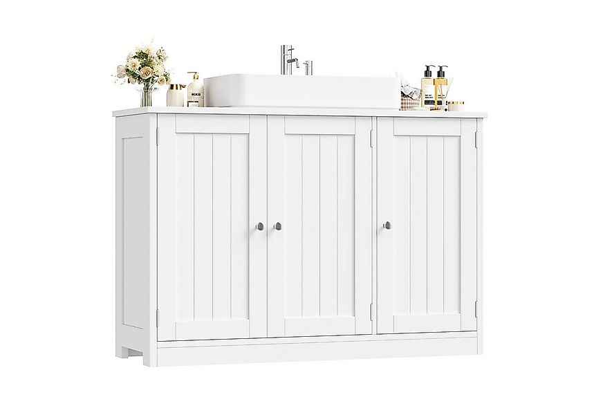 Homfa Waschbeckenunterschrank Unterschrank Badezimmerschrank mit 3 Türen, B günstig online kaufen