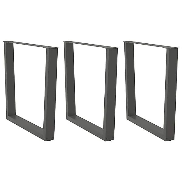 vidaXL Esstisch Beine V-Form 3 Stk Anthrazit 80x72-73,3 cm Stahl 4012666 günstig online kaufen