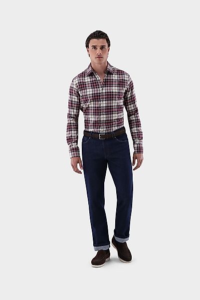 Flanellhemd kariert Tailor Fit günstig online kaufen