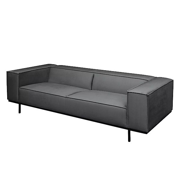 home24 ars manufacti Sofa Kups I 3-Sitzer Anthrazit Samt 230x70x95 cm günstig online kaufen