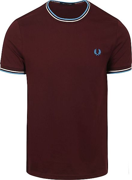 Fred Perry M1588 Twin Tipped T Shirt Bordeaux - Größe S günstig online kaufen