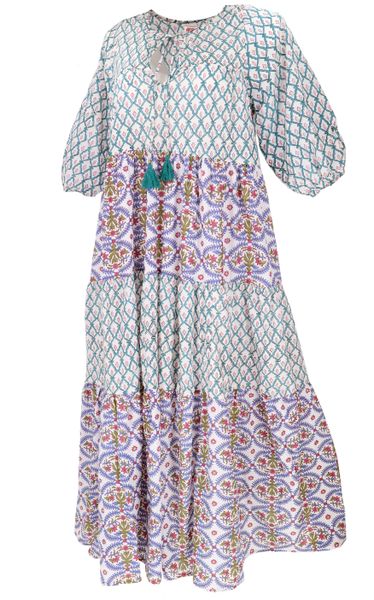Guru-Shop Midikleid Boho Baumwoll Maxikleid, gestuftes günstig online kaufen