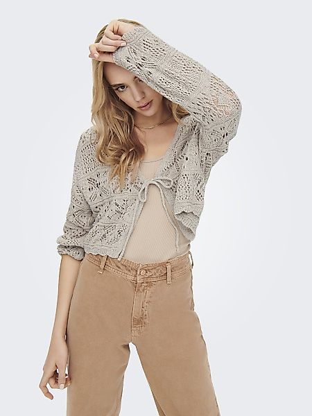 ONLY Strickjacke "ONLBEACH LIFE 7/8 O-N CARDIGAN KNT NOOS", mit Häkel-Detai günstig online kaufen