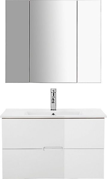 welltime Badmöbel-Set Lund Badmöbel Set Badschrank Badezimmerset, (Komplett günstig online kaufen