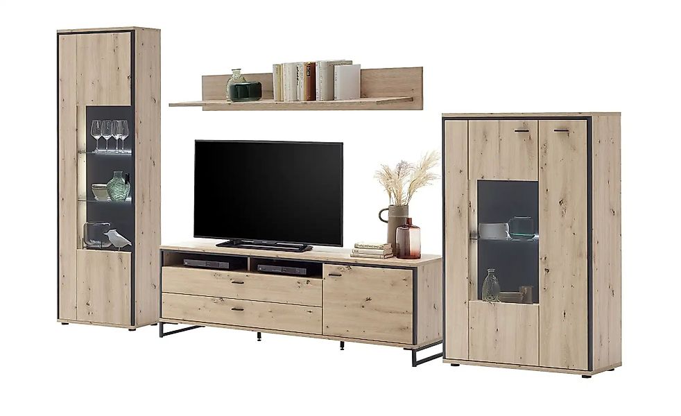 uno Wohnkombination  Argon ¦ holzfarben ¦ Maße (cm): B: 339 H: 210 T: 50.0 günstig online kaufen