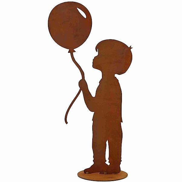 Rostikal Dekofigur Gartenfigur Junge mit Luftballon, günstig online kaufen