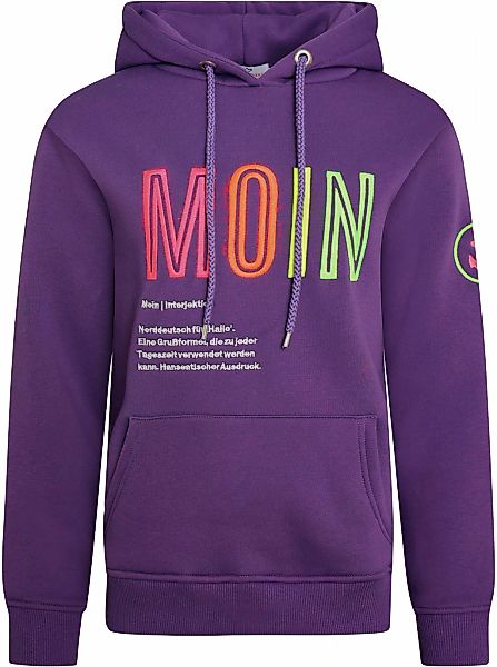Zwillingsherz Sweat-Hoodie, mit aufgesticktem "MOIN"-Schriftzug in Neonfarb günstig online kaufen