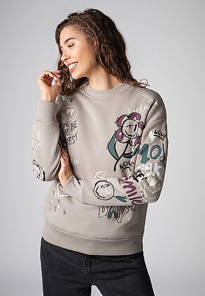 SUBLEVEL Sweatshirt Damen Pullover langarm im Alloverprint Sweater, Sweatpu günstig online kaufen