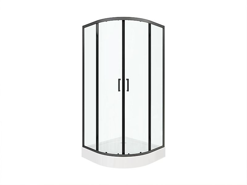 Duschtrennwand Seitenwand Eckdusche mit Duschwanne - Schwarz - 80x80x192 cm günstig online kaufen