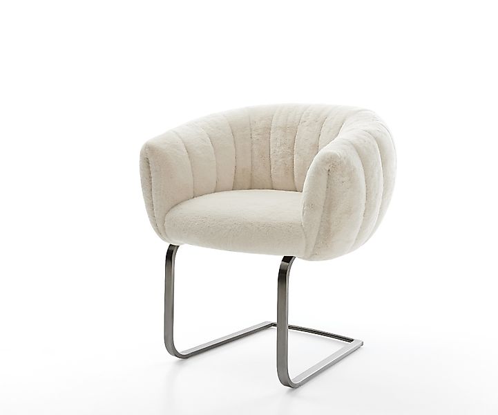 Freischwinger Jada-Flex Plüsch Creme-Weiß Freischwinger flach Graphit Tasch günstig online kaufen