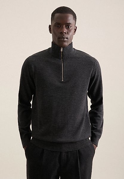 seidensticker Strickpullover "Schwarze Rose", Quarter Zip Uni günstig online kaufen