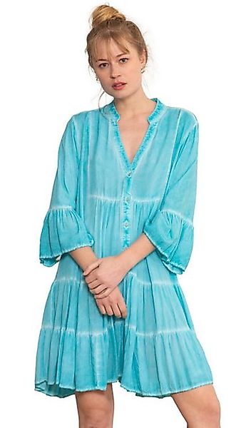 Charis Moda Sommerkleid Tunikakleid im stylischen Vintagelook Blau günstig online kaufen