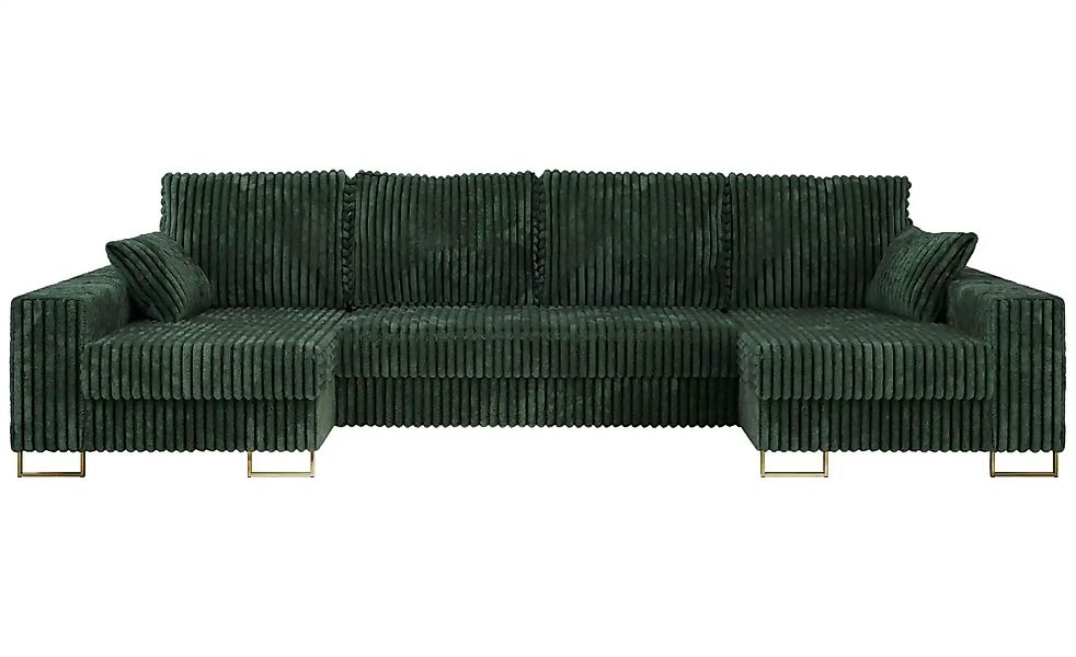 Wohnlandschaft mit Schlaffunktion Dorain ¦ grün ¦ Maße (cm): B: 312 H: 95 P günstig online kaufen