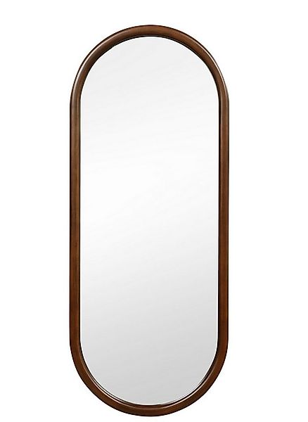 COSTWAY Wandspiegel, Ganzkörperspiegel mit Holzrahmen, Oval, 110x45cm günstig online kaufen