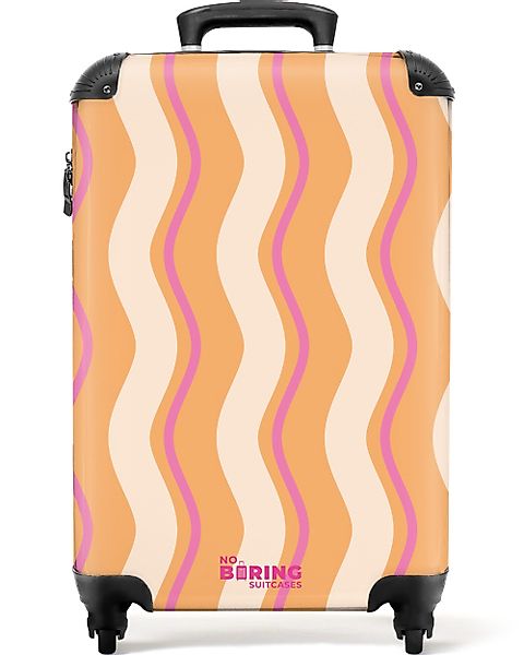 NoBoringSuitcases.com© Hartschalen-Trolley Wellenförmige Streifen in Orange günstig online kaufen