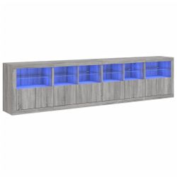 vidaXL Sideboard Sideboard mit LED-Leuchten Grau günstig online kaufen