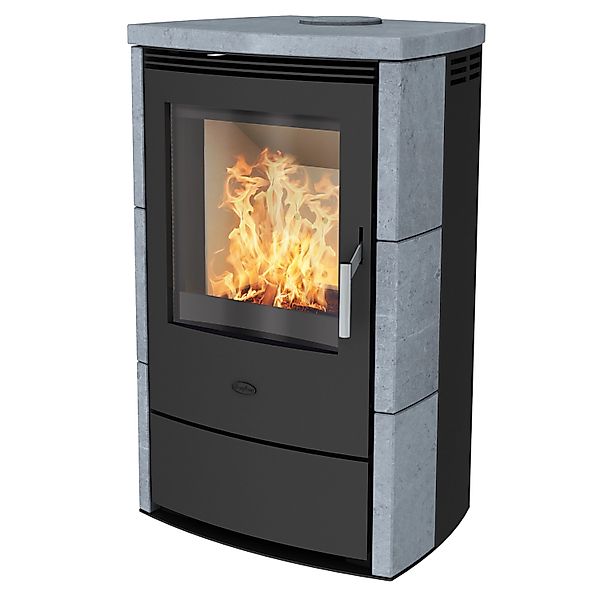 Fireplace Meltemi Kaminofen Speckstein Schwarz 8 kW mit Automatik günstig online kaufen