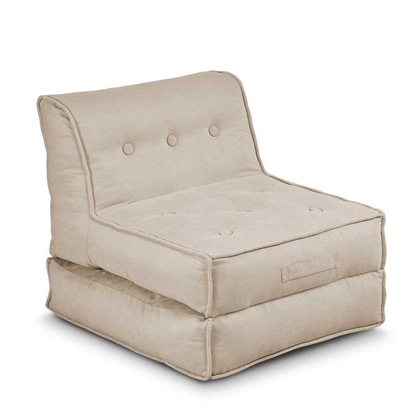 Faltsessel in Cremefarben Webstoff Bezug günstig online kaufen